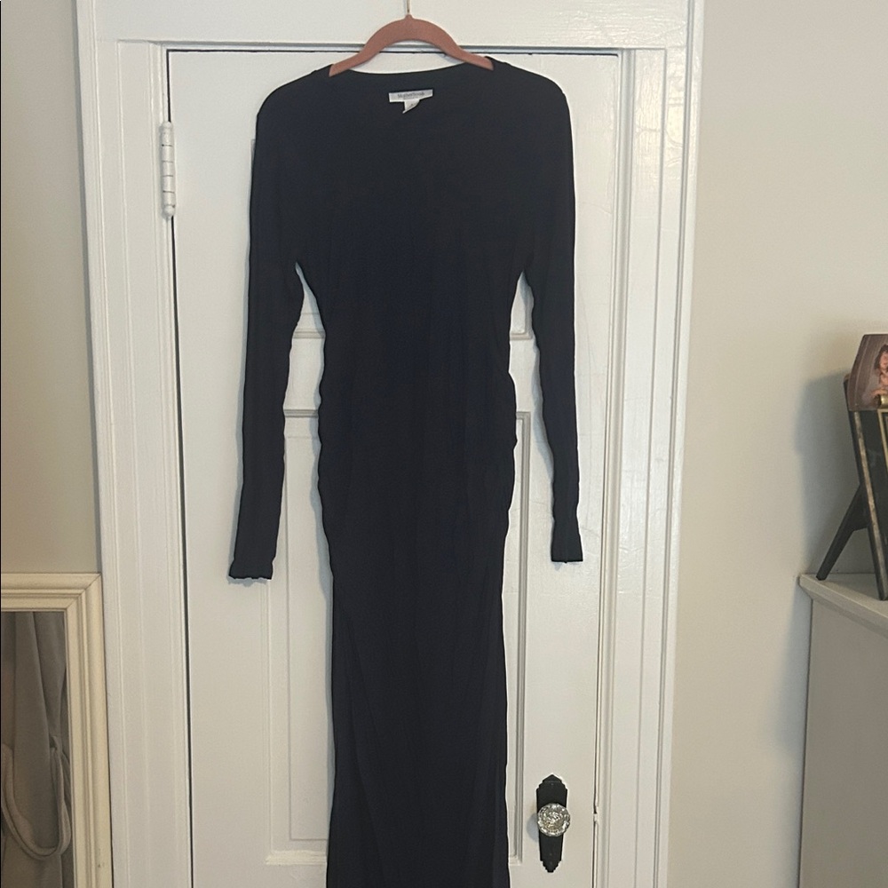 Motherhood Classic Navy Mayernity Long Sleeve Dress